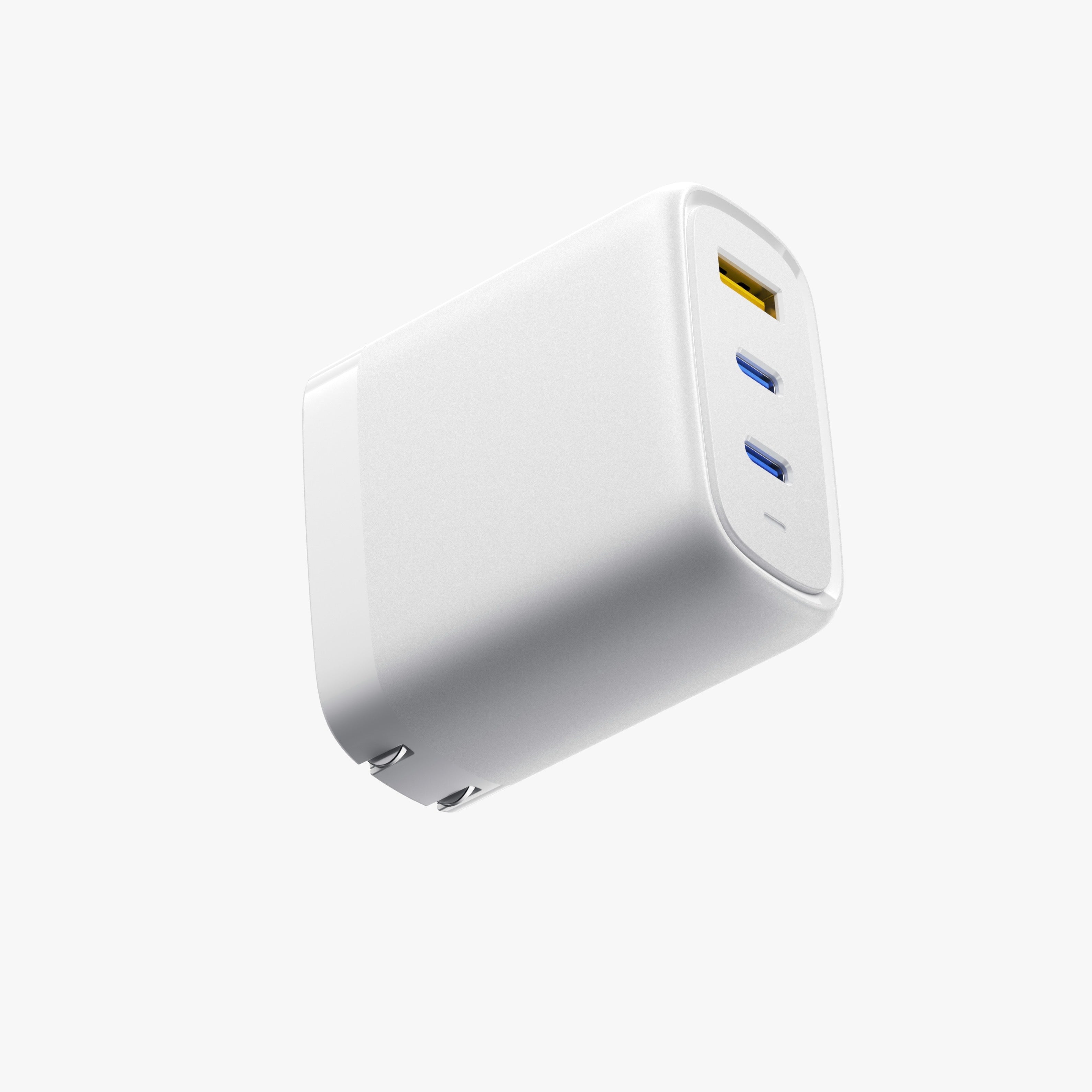 US Compliant Customizable 65 Watt Power Delivery (PD) Fast Charging Hub for USB Type C Gadgets Folding Plug - RY0651-3U