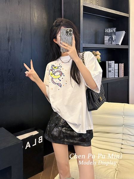 Designer Mens Shirt High Quality Womens Round neVacasion Beach Summer Blue Shirts Print coconut tree Casual Short Sleeve Daliy Outwear 2024