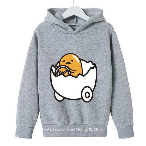 Hoodies Sweatshirts 2024 New Spring And Autumn Gudetama Cartoon Casual Hoodie Kids Clothing Girl Student Pullover Outdoor Youth Sports WX6.4