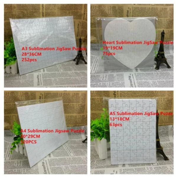 Sublimation pearl light pager puzzles heart love shape puzzle hot transfer printing blank consumables child toys gifts FY7451