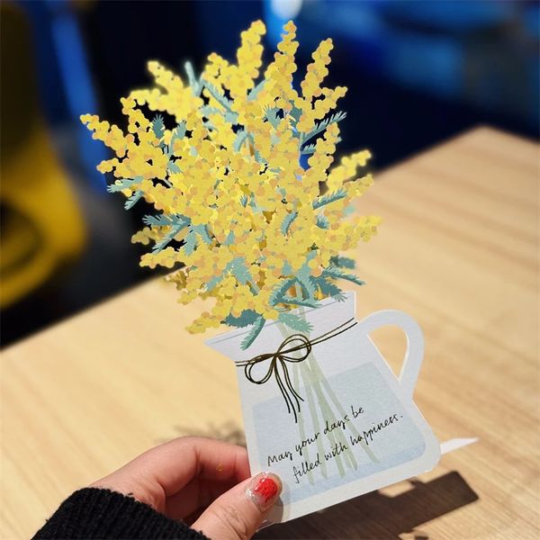 Japanese Spring Blossom Vase 3D Greeting Card Creative and Beautiful Decoration Birthday Confession Gift 250120