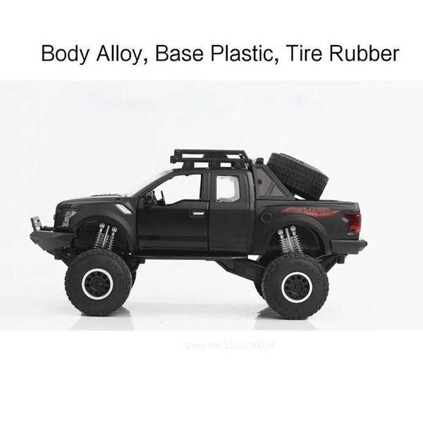 High Quality Scale 1-32 Ford Raptor F150 Model Toy Die Casting Alloy Pickup Metal Body Rubber Tire Sound Light Car Childrens Toy Gift T24102