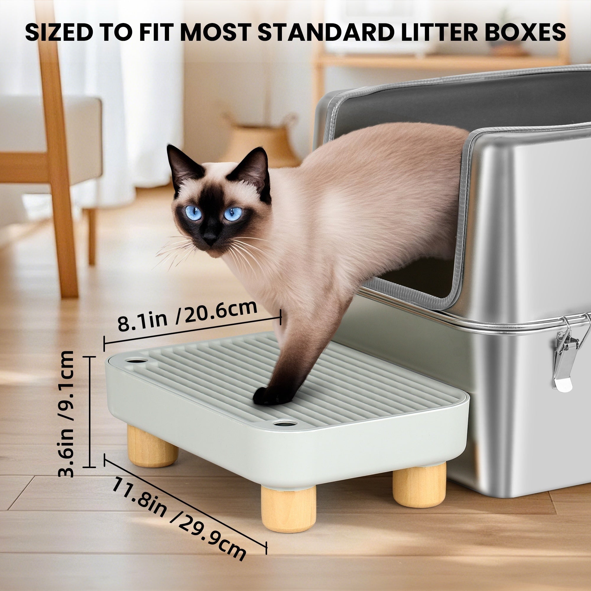 TEMU 1pc Cat Ramp For Litter Box Elevated, Cat Litter Ramp For Cat Litter Boxes, Washable And Filter- Cat Litter Ramp, Measuring 11.8"x8.1"x3.6",