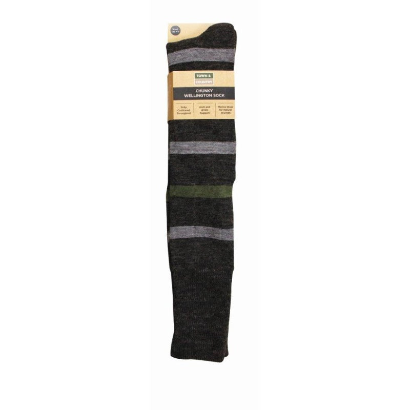 Town and Country Chunky Wellington Socks 7-11 - Charcoal