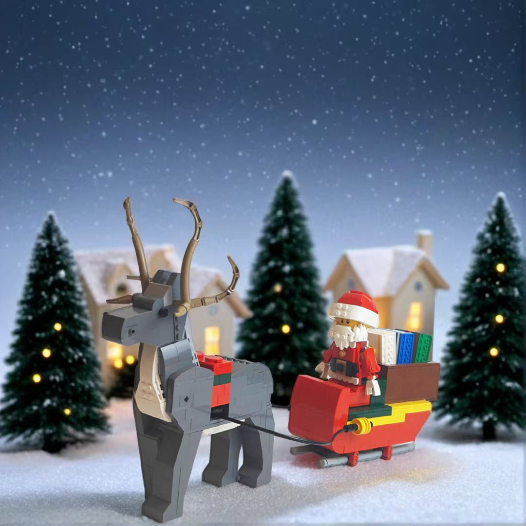 The Santa Claus Elk Sled Building Blocks MOC SY1259 1099Pcs Bricks Education Assembly Toys Birthday Employee Christmas Gifts 4002018
