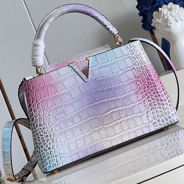 Colorful Crocodile Tote Bag Capsines Bag Women Handbag Crossbody Shoulder Bag Top Mirror Quality Top Handle Flap Messenger Bag Luxury Bag Fa