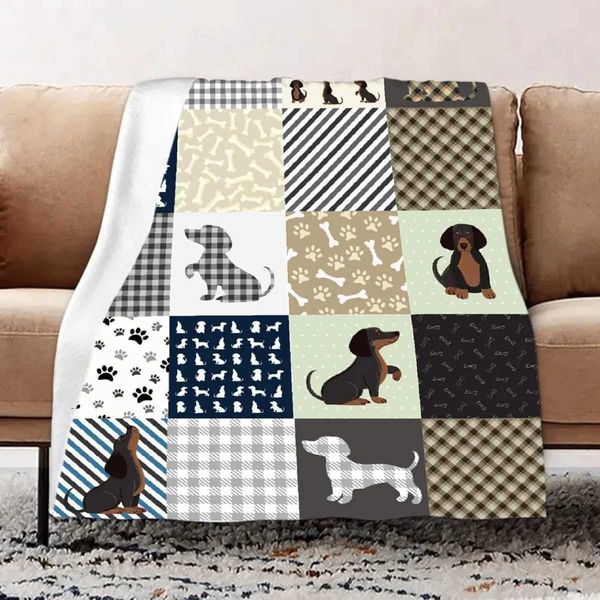 Dachshund Blanket Gifts for Women Cute Dog Lightweight Cozy Flannel Fleece Throw Blanket DecorXJ241210