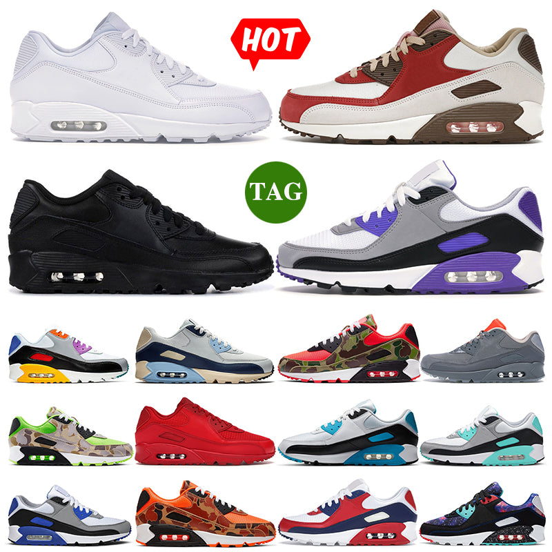 90s running shoes Men womem sports sneakers 90 Bred Orange Green Infrared Triple White Black Wolf Grey Swingman Univeristy Red Sports men trainers S