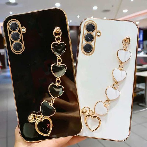 Suitable for Galaxy A15 4G A25 A35 A55 5G A05S Luxury Plated Love Bracelet Chain Box A 15 25 35 55 05 Soft Back Cover M241209