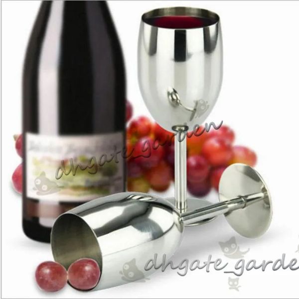 304 Stainless Steel Standing Cup 250ML Red Wine Juice Beer Advanced Metal Glass Goblet Bar Party Fashion Drinking Ware