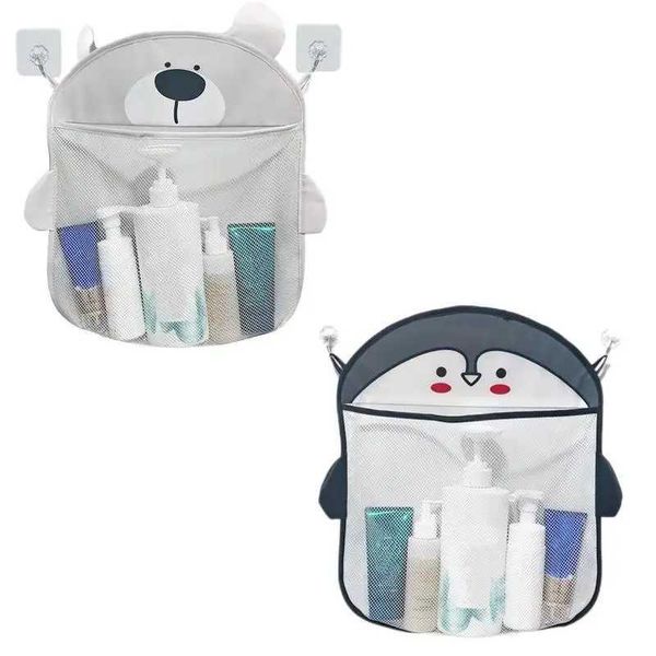 Baby Bathroom Mesh Bath Bag Kids Cartoon Basket Net Childrens Games Network Waterproof Cloth Sand Toys Beach Storage Organizer Y240813