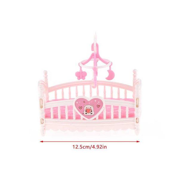 1 12 Dollouse Miniature Baby Room Bassinet Beds Cradle Furniture Modelo Decoração de Toy Doll Acessórios Y240808