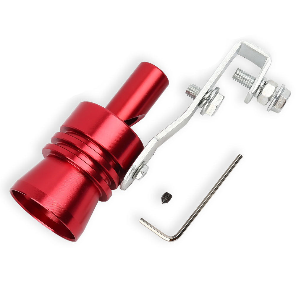 TEMU Red Exhaust Pipe Whistle For Car Motorcycle Tuning Simulator With Wrench & Screws