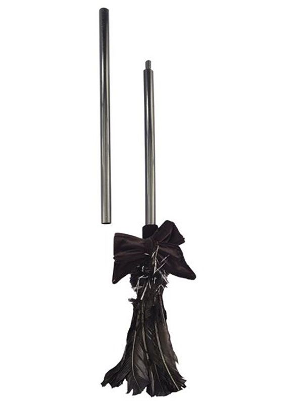 Adult Black Feather Witches' Broom