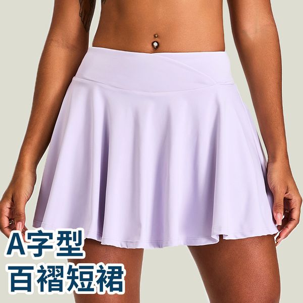 New cross abdominal yoga short skirt, women&#039;s anti glare tennis skirt pants with lining, fitness shorts DDML