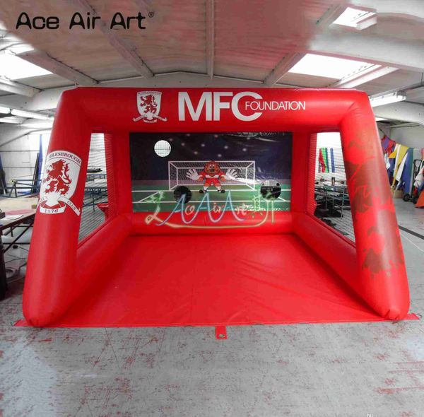 4 x 3m Inflatable Soccer Shooting Game blown up Football Target Games For Children Outdoor Fun With Free Blower-2