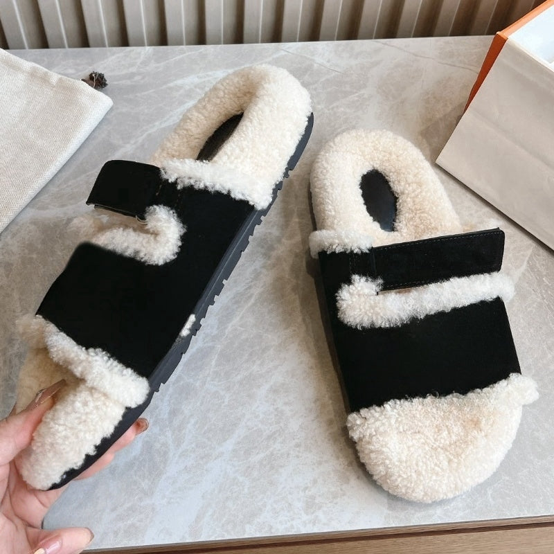 (Order by pic in opt, not by desc) designer sandals platform slides women sandale men slipper shoes bottom fur flip flops summer casual beach sandal