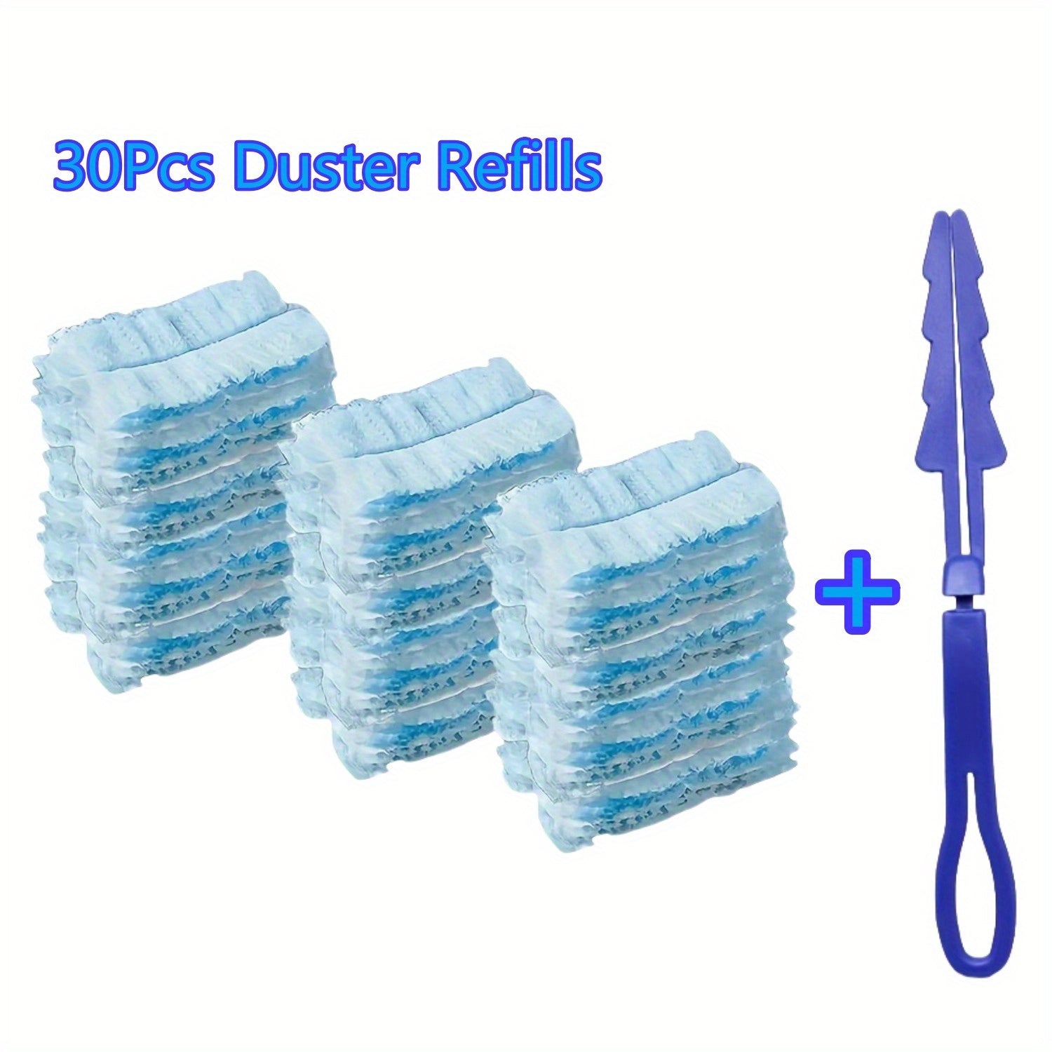 TEMU 30pcs Electrostatic Disposable Duster Refills With Handle - Easy Clean For Electronics, Furniture & More - No Batteries Required