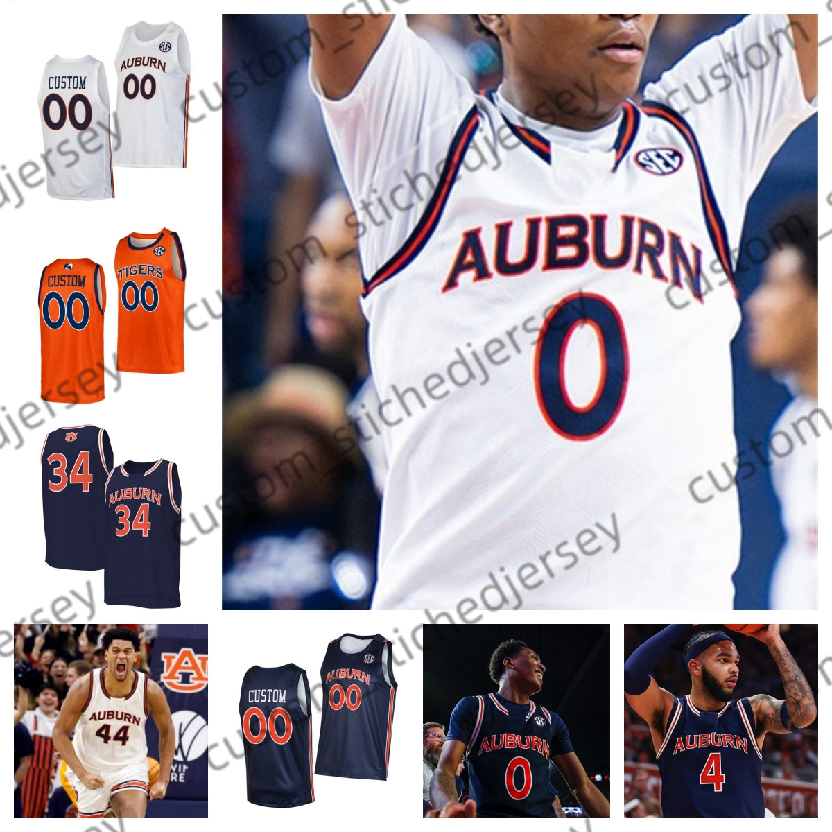 Custom Auburn Tigers Men&#039;s Basketball Jersey - Authentic Colors & Sizes Available for Jaylin Williams, Tre Donaldson, Johni Broome, More!