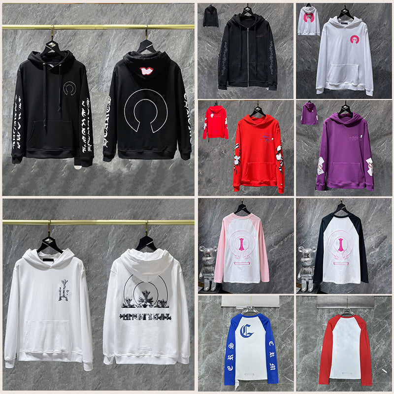 chrome hoodie Designer Hoodie Sanskrit embroidery Hoodies Hip Hop Running Jacket Pullover Hooded Cardigan Loose Man Hoody Clothinghigh Quality size