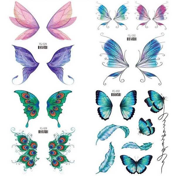 Tattoo Transfer Neck Glitter Butterfly Thigh Face Wings Fake Tattoo Temporary Tattoos Flowers Tattoo Stickers Butterfly Tattoo Stickers 2404
