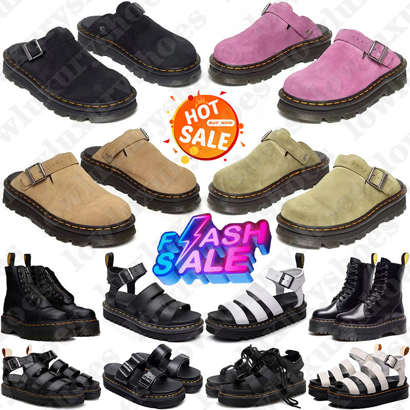 Free Shipping Designer drs docs martins martene sandals boots heels Shoes slides clogs marteen martine sandal slippers sliders mens womens sandale p