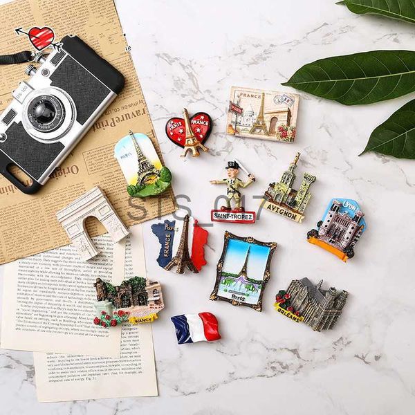 Fridge Magnets Fridge Magnet French Flag Arc De Triomphe Paris Lyon Nancy Refrigerator Sticker Resin Sticker Tourist Souvenir x0731