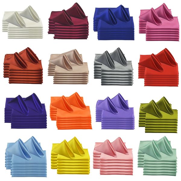 50 square 30x30cm elegant satin napkins perfect for weddings graduations and dinners restaurants coffee-cake tea towels 241024