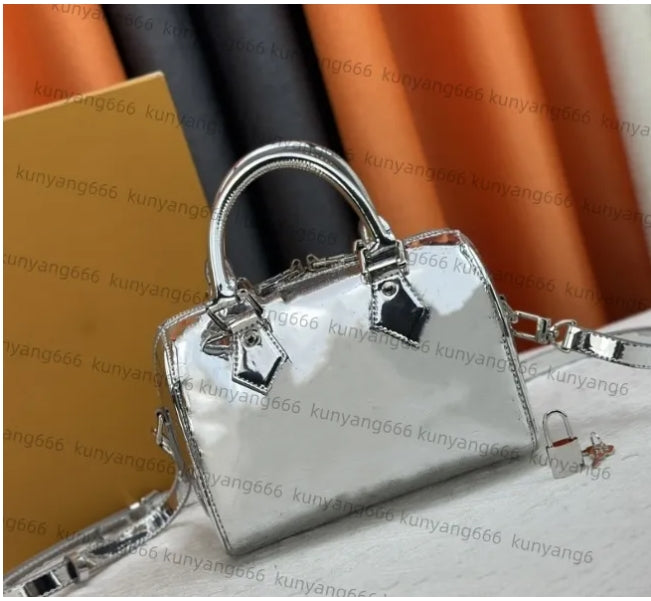 Miroir Leather Shoulder Bag for Women Handbag - Fashion Crossbody Bags Vintage Underarm Bag Square Satchel tote