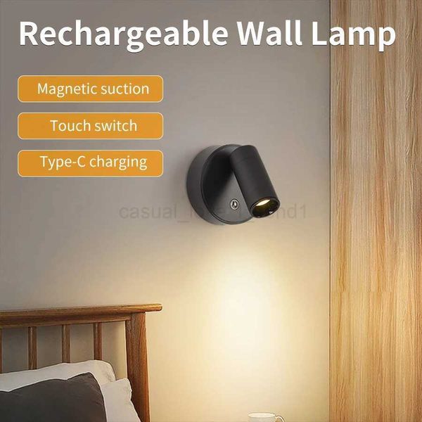 Rechargeable LED Wall Lamp Touch Sensor Switch Wall Sconces Light Warm Lighting Wireless Magnetic Spotlight for Foyer BedroomCL240722