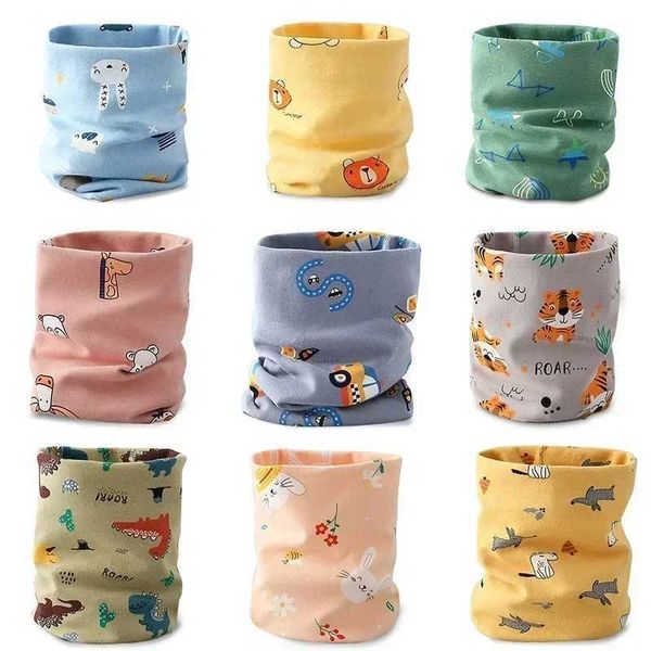 Wraps New Cotton Baby Scarutumn Spring Snood Children Boy Girl Scarf Kids Child Neck O Ring Scarves Collar Warm Neckerchief