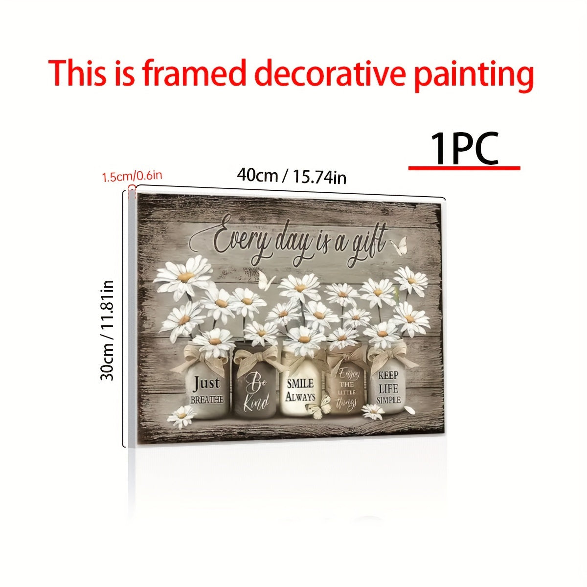 TEMU Farmhouse Bathroom Decor Wall Bathroom Flower Pictures Wall Decor Country Floral Painting Canvas Prints Modern Home Artwork Decoration For