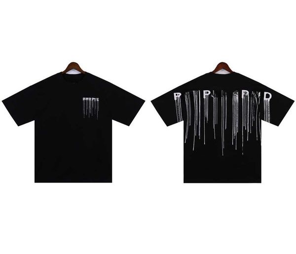 Designer Tide Mens Purple T Shirts Letter Laminated Print Short Sleeve shirt 100% pure cotton t shirt shirts tshirt designer shirts graphic