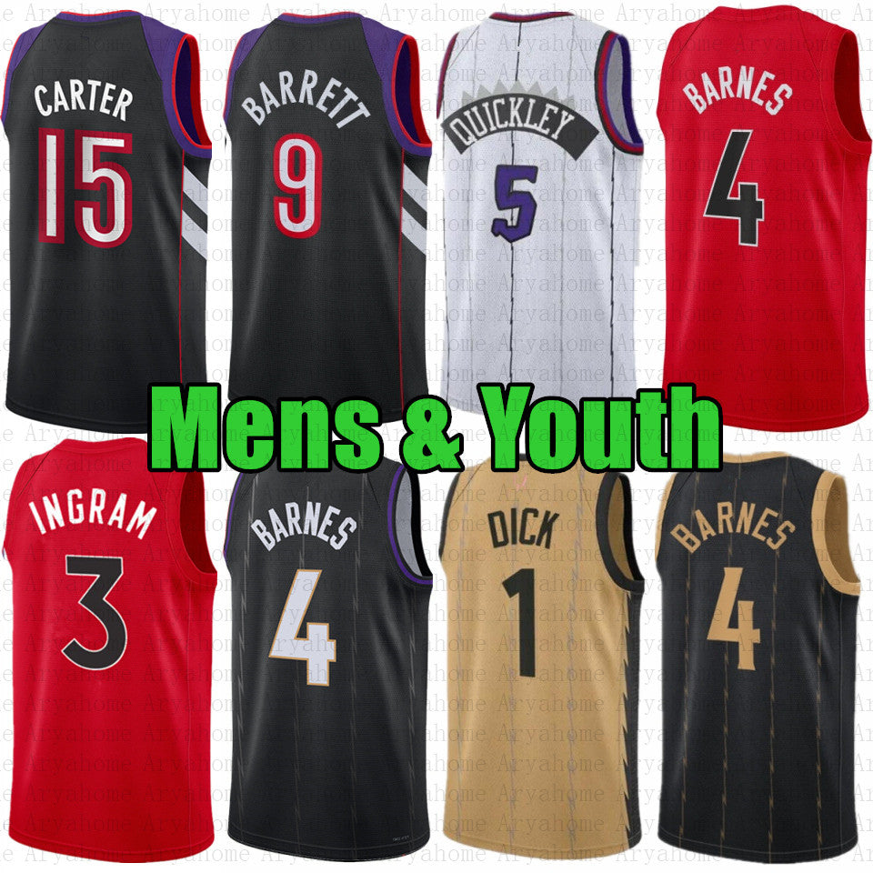 Scottie Barnes Brandon Ingram City Basketball Jersey RJ Barrett Gradey Dick Immanuel Quickley Men kids Youth Vince Chris Boucher Carter Ochai Agbaji
