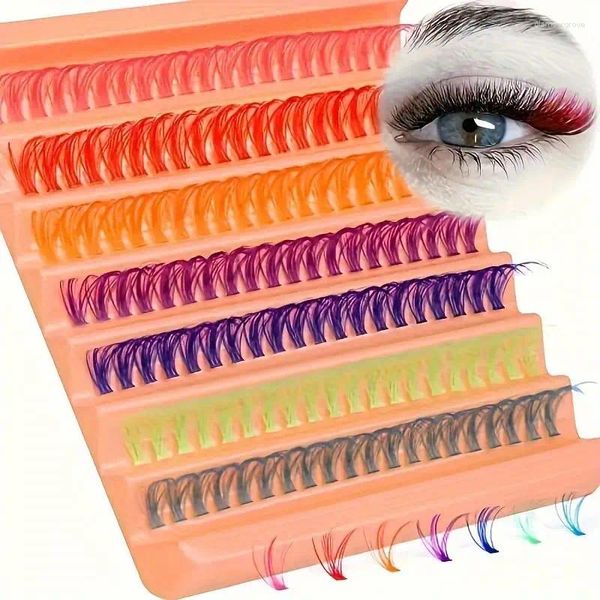 False Eyelashes 140 Pieces 14mm D Curly Color Cluster Eye Black Personal Extended Mascara Soft And Natural