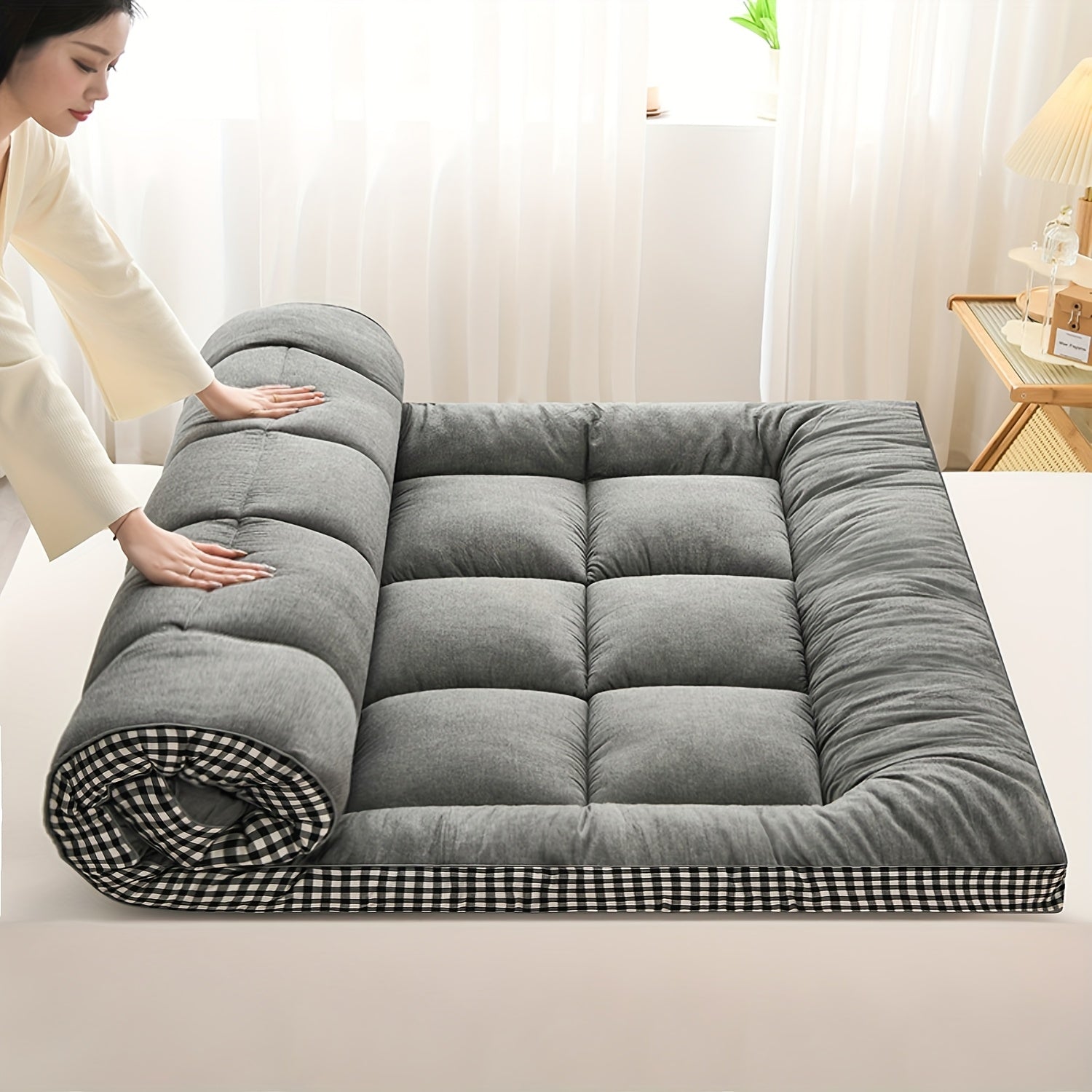 TEMU Foldable Tatami Mat Japanese Futon Mattress Portable Dormitory Sleeping Pad Boys Girls Dormitory Mattress Floor Mattress Thicken Sleeping