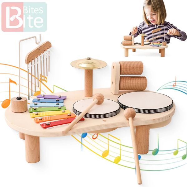 Baby Educational Toys Wooden Aeolian Bells Montessori Childrens Musical Toys Xylophone born Birthday Gifts Music Table Toys 250120