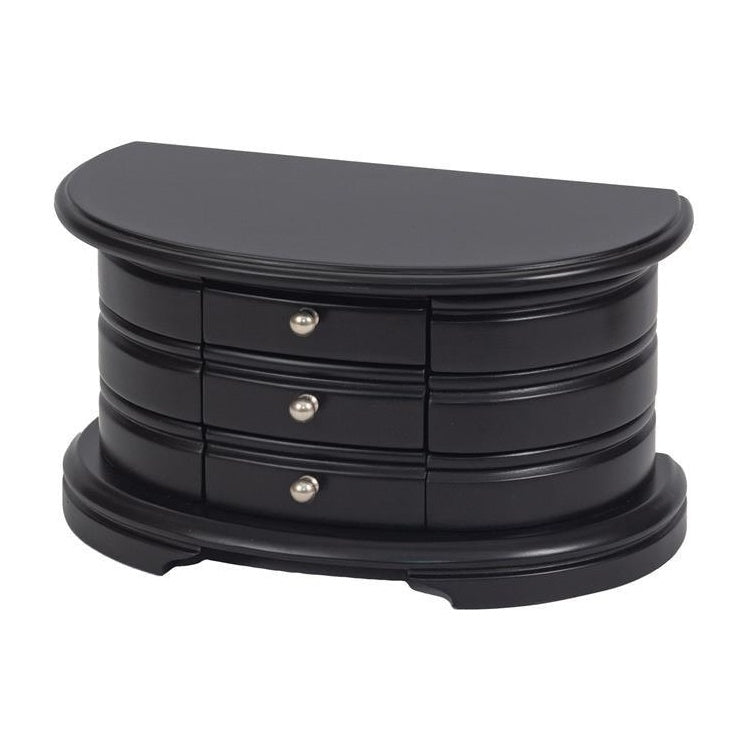 Mele and Co Black Wooden Curved Jewellery Case