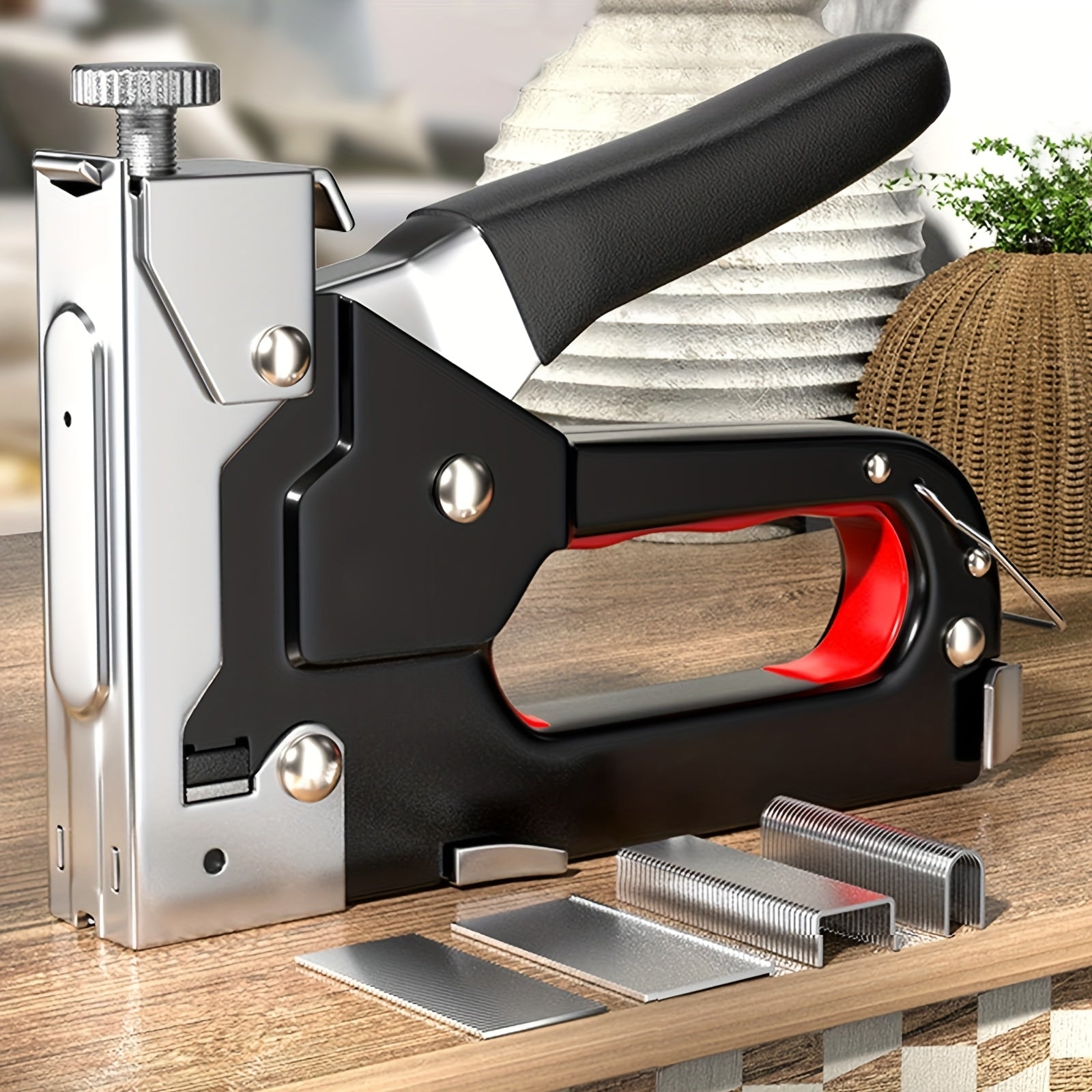 TEMU 4in 1 Heavy-duty Nailer, Comes With 600 , Suitable For Decoration, Furniture, Woodworking, Metal, Wooden Brackets, Wooden Boxes, Pneumatic Large