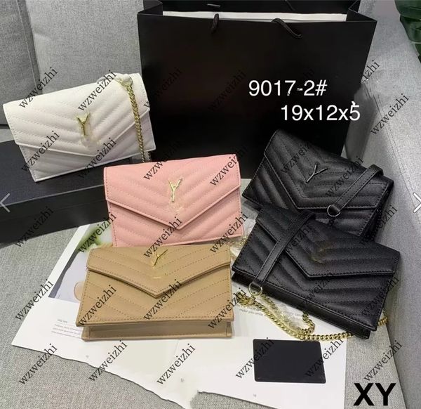 Top Luxury Designer bags Womens Woc Leather Black Gold Chain Messenger bags Shopping Bag Lady totes Shoulder Bag handbag Crossbody bag Eveni