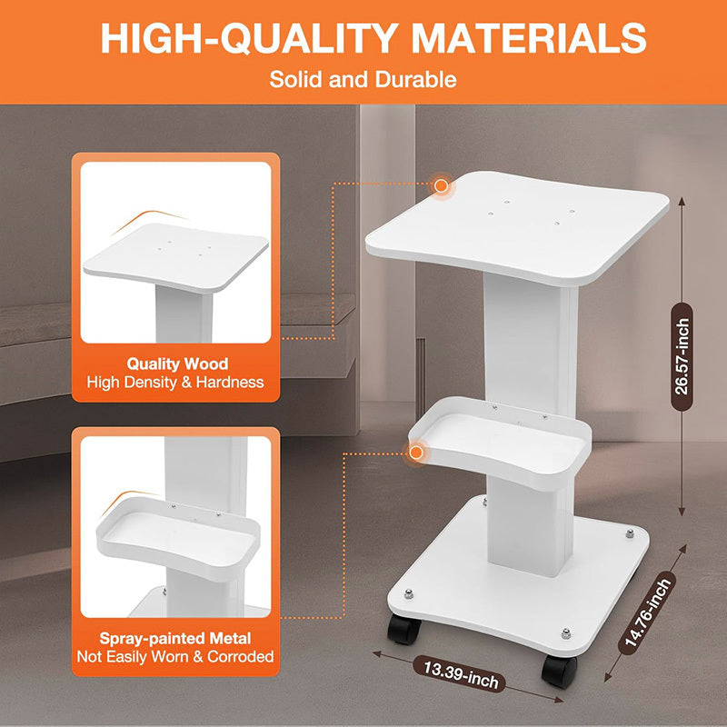TEMU Heavy-duty Metal Cart With Casters & 4 Brake Wheels - Mobile Storage Rack For Salon Organization, Easy Assembly, No Power Needed, Furniture,