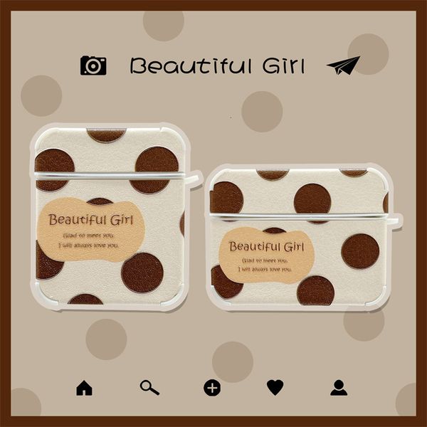 ddmygifts Ins wave point tag suitable for Pro2-3 protective case, Bluetooth wireless headphone cover, leather soft A