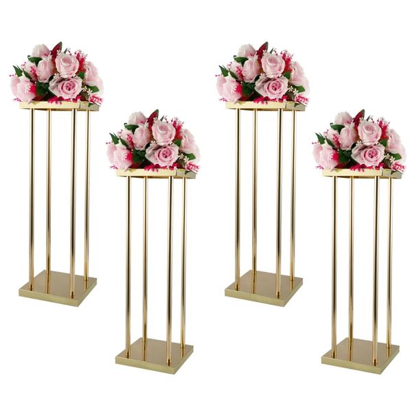 10cm to 100cm tall)Rectangle Metal Flower Stand Rack Vase for Wedding Party Table Centerpieces Road Lead Plant Shelf for Home Decoration D00