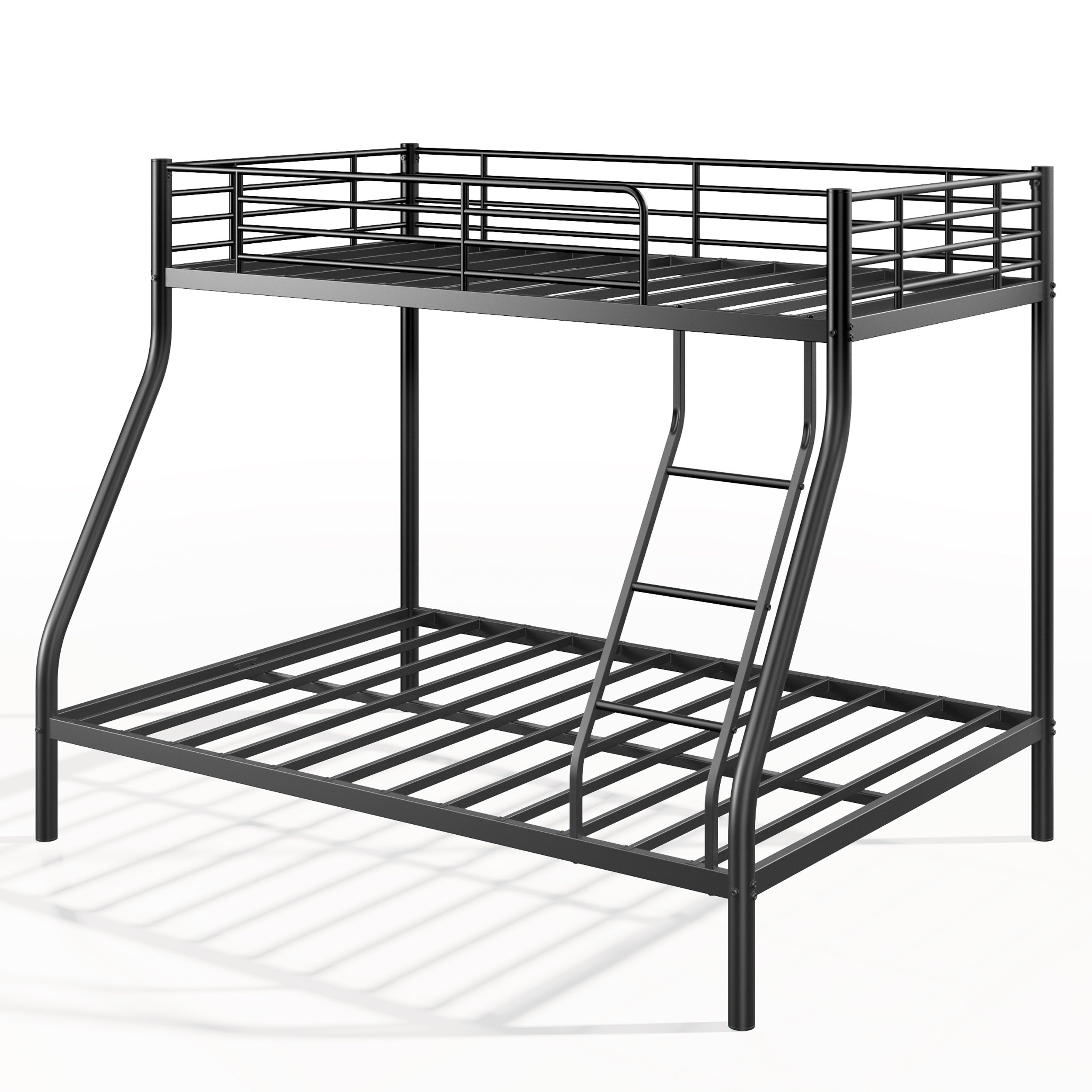 TEMU Soges Metal Bunk Bed Frame, Twin Over Full Size With Angled Ladder - Space-saving Design For Teens & Adults, Smooth Rounded Edges, Noiseless &