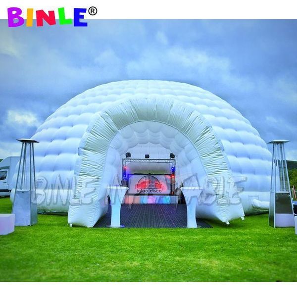 Free delivery air supported inflatable dome tent with colorful led lights blow up igloo tents exhibition hall for wedding- party