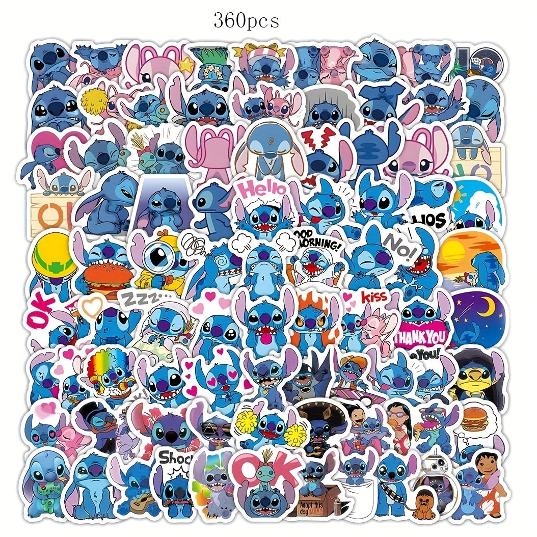 TEMU 360pcs Stitch Stickers, Cute Cartoon Stickers For Notebook, Water Bottle, Laptop, Skateboard, Decorate Desktop, Party Gift Supplies, Gifts
