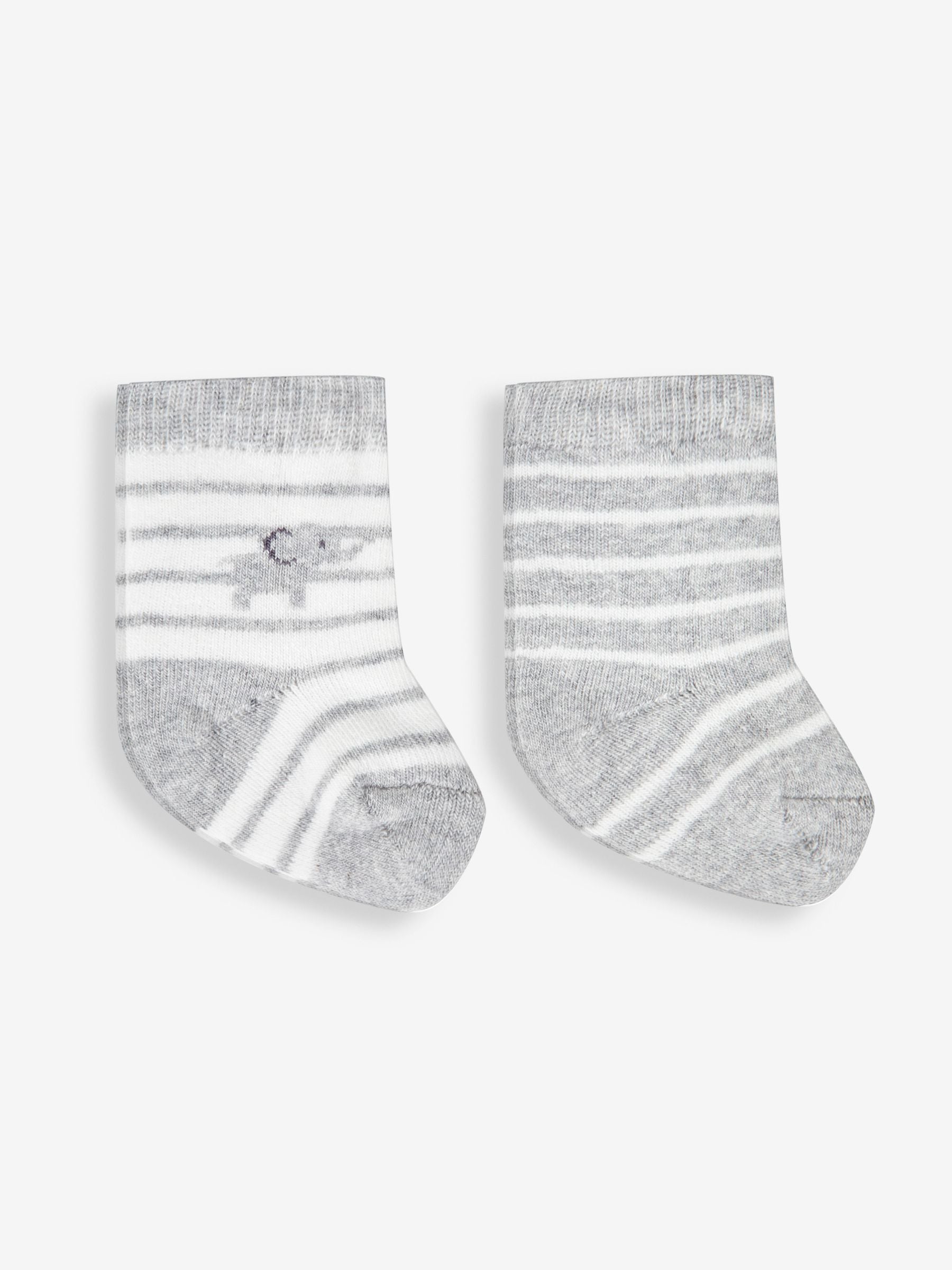 Grey Elephant 2-Pack Baby Socks 0-6 Mths