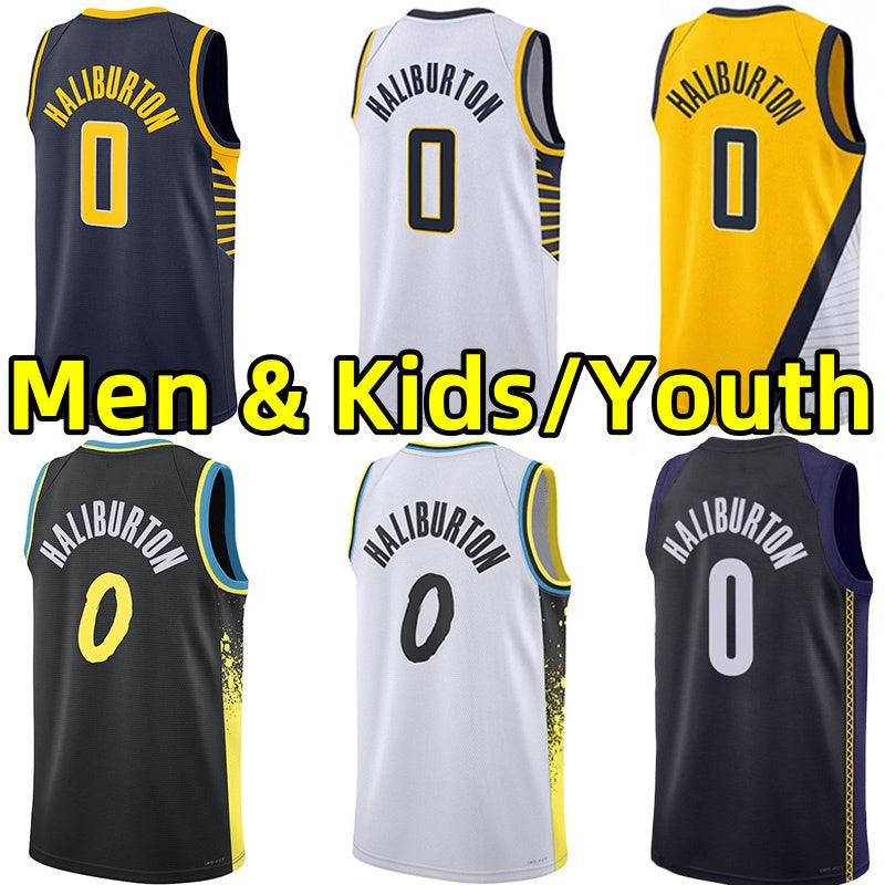 Men Kids Youth #0 Tyrese Haliburton Basketball Jerseys New City Jersey Wear vest adult children edition