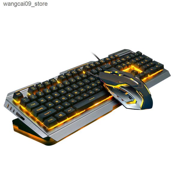 Keyboards Gaming Keyboard USB Mechanical Keyboard Four-speed control RGB Light Backlit Gamer Keyboard for Computer PC Laptop and Mouse Set J