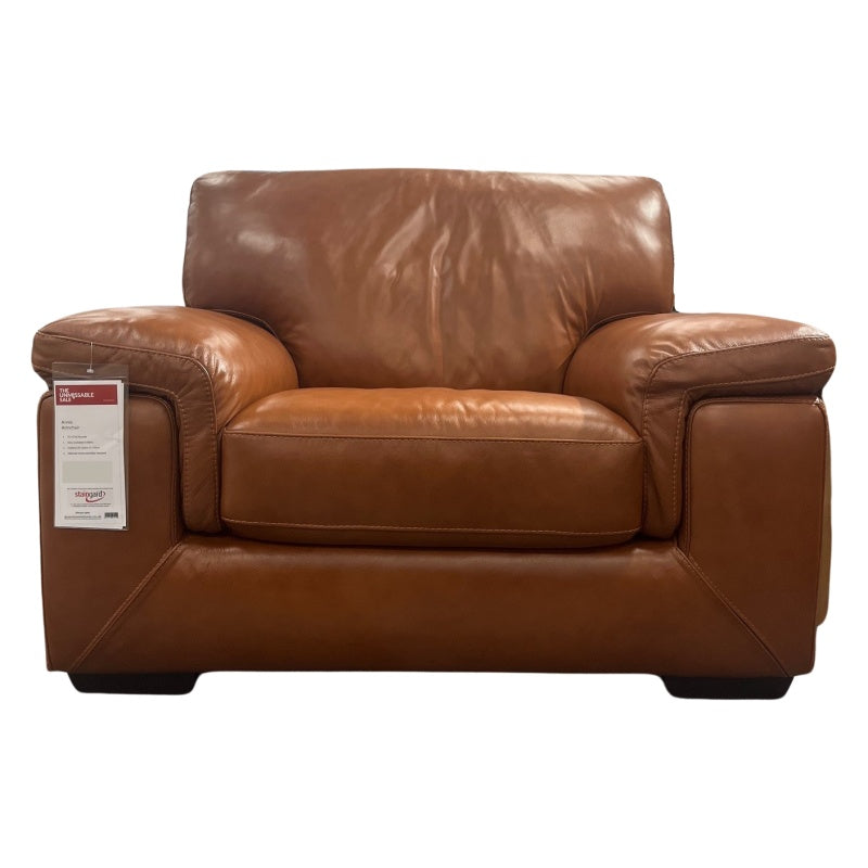 Annie Armchair in Brandy Coloured Leather In Brown